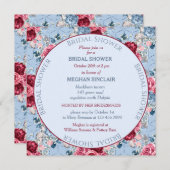 ダスティーブルーとバーガンディーのブライダルシャワー (正面/裏面)