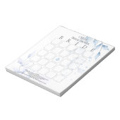 ダスティーブルーとパリルラックの葉 ブライダルビンゴ ノートパッド (回転)