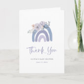 ダスティーブルーとパープルのボーホー | レインボー サンキューカード (正面)