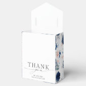 ダスティーブルーとピンクの花のウェディング フェイバーボックス (オープン)