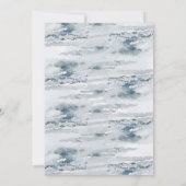 ダスティーブルーとホワイトのフラワー ビーチウェディング 招待状 (裏面)