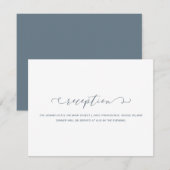 ダスティーブルーとホワイトの結婚式の受付 エンクロージャーカード (正面/裏面)