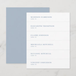 ダスティーブルーとホワイトの結婚式ゲスト名札 DIY 招待状