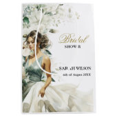 ダスティーブルーとユーカリのグリーンが彩る ブライダルシャワー ミディアムペーパーバッグ (正面)