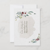 ダスティーブルーとワインの返信カード 出欠カード (裏面)