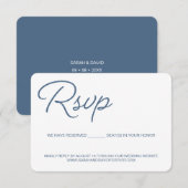 ダスティーブルーと白のＲＳＶＰ　ウェディング　予約席 出欠カード (正面/裏面)