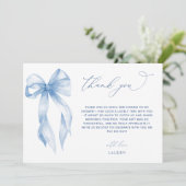 ダスティーブルーのおしゃれなブライダルシャワーの感謝カード サンキューカード (スタンド正面)