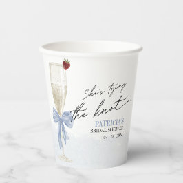 ダスティーブルーのおしゃれな花嫁のシャワーパーティー 紙コップ