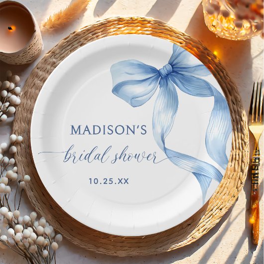 ダスティーブルーのお嬢さん、結婚式目前！ ブライダルシャワーパーティー ペーパープレート