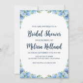 ダスティーブルーのアジサイの結婚式前祝賀会の招待状 招待状 (正面)