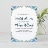 ダスティーブルーのアジサイの結婚式前祝賀会の招待状 招待状 (スタンド正面)