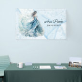 ダスティーブルーのアルコールインクの花嫁の結婚式前パーティー 横断幕 (トレードショー)