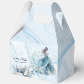 ダスティーブルーのアルコールインクの花嫁　ブライダルシャワー フェイバーボックス (正面)