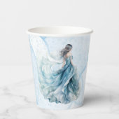 ダスティーブルーのアルコールインクの花嫁　ブライダルシャワー 紙コップ (裏面)