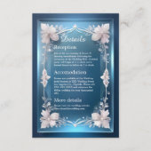 ダスティーブルーのアートデコ調の華麗なフレーム 結婚式 エンクロージャーカード (正面)