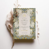 ダスティーブルーのイスラム教モリスの日付を保存 箔招待状