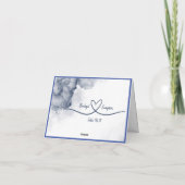 ダスティーブルーのエレガントな大理石のゲスト用シーティングカード サンキューカード (裏面)