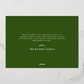 ダスティーブルーのオーナメント ベイビー アナウンスメント ホリデー カード (裏面)