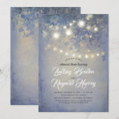 ダスティーブルーのカントリー風リハーサルディナー 招待状 (正面/裏面)