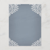 ダスティーブルーのカントリー ホワイトレース メイソンジャー ウェディング エンクロージャーカード (裏面)