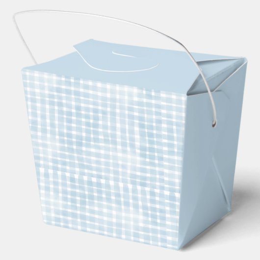 ダスティーブルーのギンガム柄 ブランシュ  ブライズシャワー 感謝 フェイバーボックス (裏面)