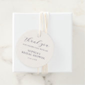 ダスティーブルーのクリームフラワーブライダルシャワー フェイバータグ (インサイチュ)