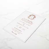 ダスティーブルーのクレストモノグラムウェディング 箔招待状 (回転した状態)