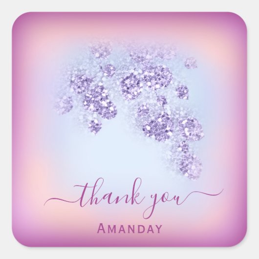 ダスティーブルーのグリッター マルサラ サンクス スイート16 スクエアシール (正面)