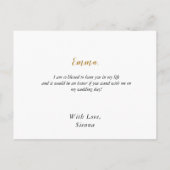 ダスティーブルーのグリーンユーカリの葉のフラワーガール インビテーションポストカード (裏面)