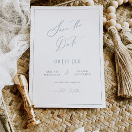 ダスティーブルーのコテージ　結婚式のご案内カード セーブザデート