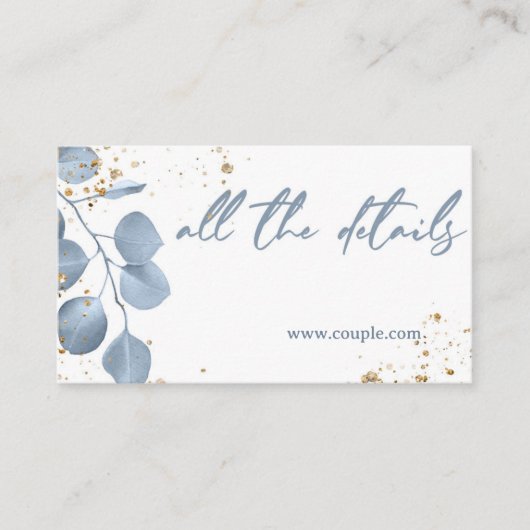 ダスティーブルーのゴールドグリッター詳細カード エンクロージャーカード (正面)