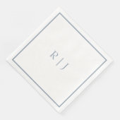 ダスティーブルーのシンプルな結婚式のモノグラムイニシャル (コーナー)