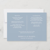 ダスティーブルーのストリングライト ウェディング詳細カード 招待状 (裏面)