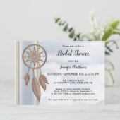 ダスティーブルーのドリームキャッチャー ブライダルシャワー招待状 招待状 (スタンド正面)