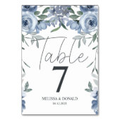 ダスティーブルーのバラ 花 ウェディング テーブル ナンバー テーブルナンバー (正面)