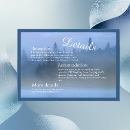 ダスティーブルーのパステル森林風景の結婚式 エンクロージャーカード