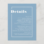 ダスティーブルーのパンパスグラスを使ったミニマルな結婚式の詳細 エンクロージャーカード (正面)