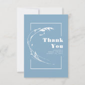 ダスティーブルーのパンパスグラス ロマンティック サンクス サンキューカード (正面)