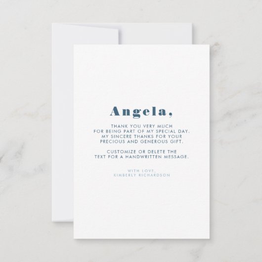 ダスティーブルーのパンパスグラス ロマンティック サンクス サンキューカード (裏面)