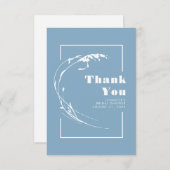 ダスティーブルーのパンパスグラス ロマンティック サンクス サンキューカード (正面/裏面)