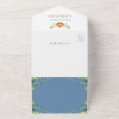 ダスティーブルーのパンプキンベイビーシャワー＆おむつくじ オールインワン招待状 (外側)