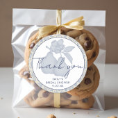 ダスティーブルーのパーフェクトパール ブライダルシャワー サンクス ラウンドシール