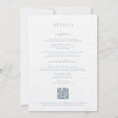 ダスティーブルーのビクトリアン フレーム ウェディング 招待状 (裏面)