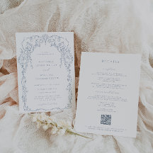 ダスティーブルーのビクトリアン フレーム ウェディング