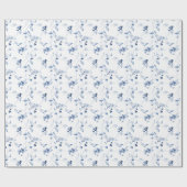 ダスティーブルーのファインアート フラワーラッピングペーパー ラッピングペーパー (フラット)