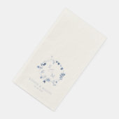 ダスティーブルーのファインアート フローラル モノグラム ウェディング (コーナー)