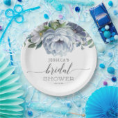 ダスティーブルーのブライダルシャワー ペーパープレート (パーティー)