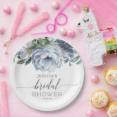ダスティーブルーのブライダルシャワー ペーパープレート (パーティー)