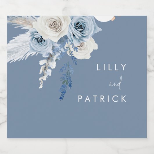 ダスティーブルーのボヘミアンワンピース ウェディング ビールラベル (シングルラベル)