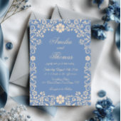 ダスティーブルーのメキシカンタルベラウェディング 招待状